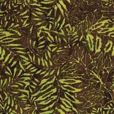 Island Batik 111501052 Greens, Brown, Leaves, COUNTRYSIDE, 100% Cotton