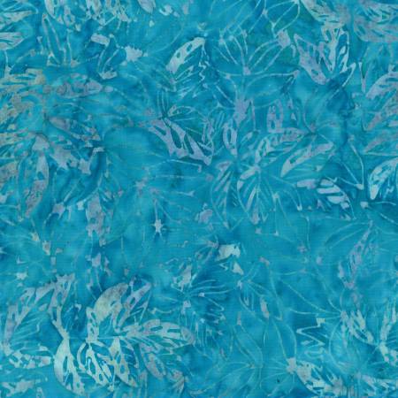 Turquoise Fern Leaf Batik