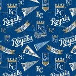 14417-B  Blue, Kansas City Royals, Baseball, Cotton 60" Wide,