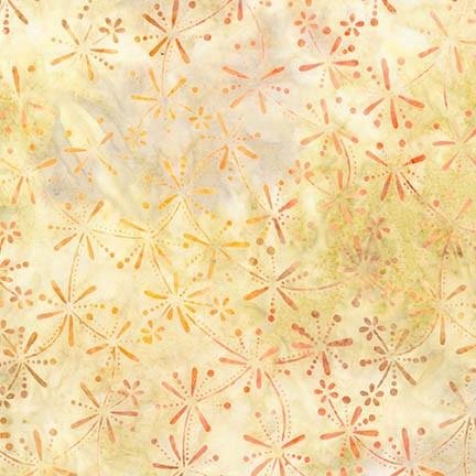 AMD 16133-270 Meadow, Floral Bursts On Yellows, & Tans,  Batiks