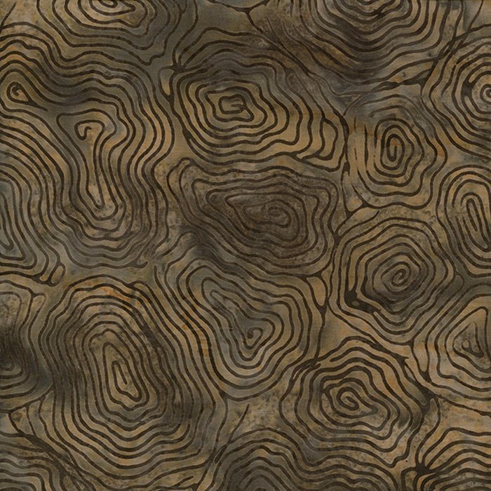 Island Batik 811501293  Black and Beige, Spiral Grain, 100% Cotton