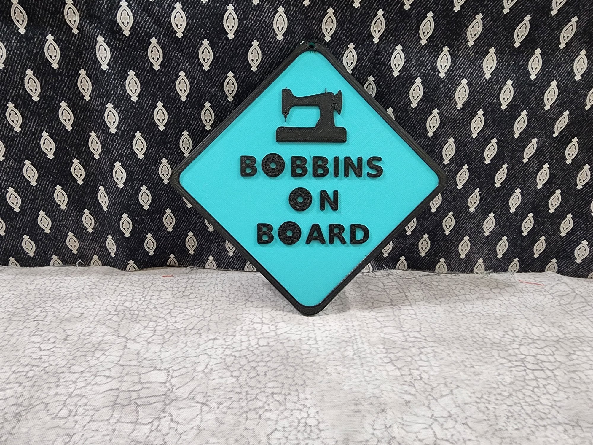 3D Printed - Bobbins on Board sign