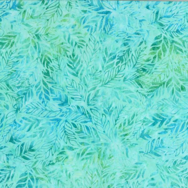 22143-747 Light Aqua, Long Leaves Batik