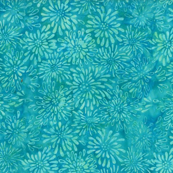 22144-747 Turquoise, Dancing Petals Batik