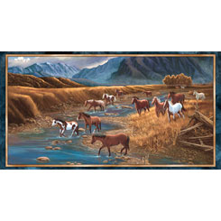 24794 X Sun-dance Mountain, Horse Panel, Quilting Treasures