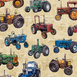 SUNRISE, 27415-E, TRACTOR TOSS, QT FABRICS