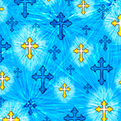 The Lord Is My Shepherd(F-4)BLUECROSSES, 27446-B, QT FABRICS