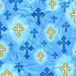 The Lord Is My Shepherd(F-4)BLUECROSSES, 27446-B, QT FABRICS