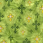 The Lord Is My Shepherd(F-4)GREEN CROSSES, 27446-G, QT FABRICS