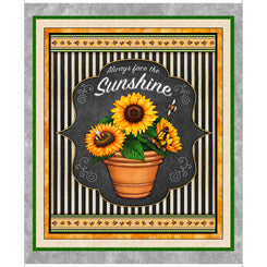 Always Face The Sunshine ALWAYS FACE THE SUNSHINE SUNFLOWER PANEL GRAY