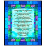 How Sweet The Sound AMAZING GRACE STAINED GLASS PANEL BLUE