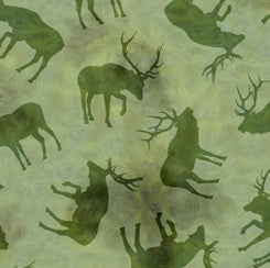 QT - Wild Elk - Elk Silhouettes Green