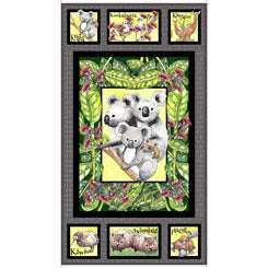 QT - Kiwis & Koalas - Koala Panel - Charcoal