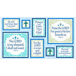 PSALMS PATCHES PANEL BLUE