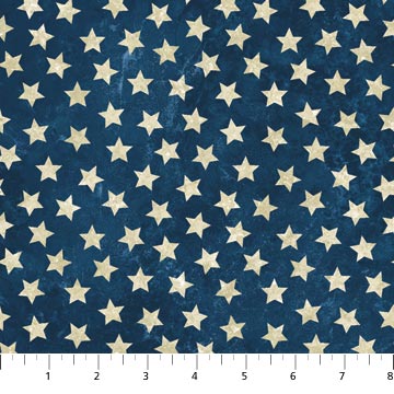 Stars and Stripes 39101-49 Tan Stars on Navy, Stonehenge Stars and Stripes, Northcott