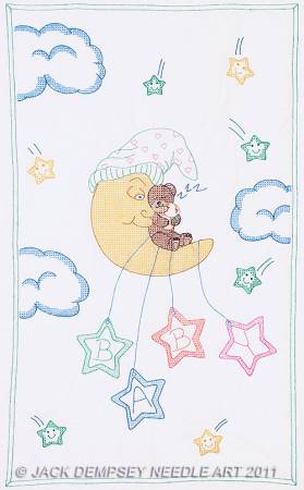 Crib Quilt Top Bear On The Moon