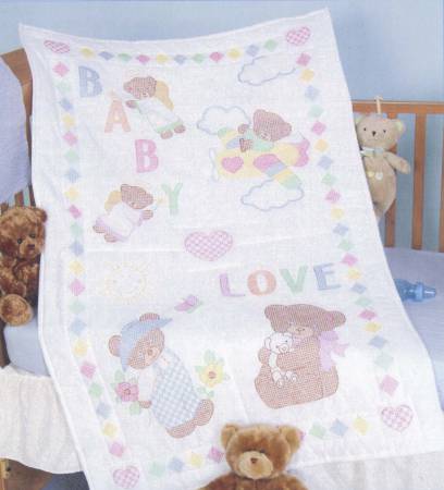 Baby Loves Bears Crib Quilt Top