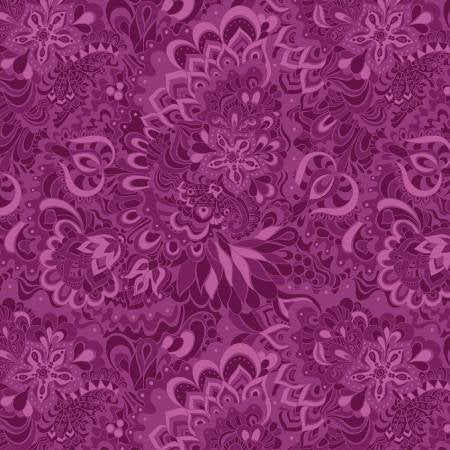 5493PB-66 PLUM FLORAL, PEARLIZED, JUBILEE SILVER, BENARTEX,