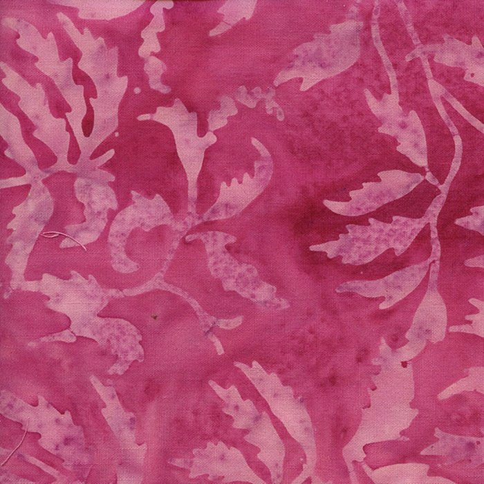 Island Batik 721405035 Pink Ferns- Leaves, Dahlia, 100% Cotton