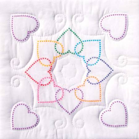 XX Heart Circle Quilt Block Set