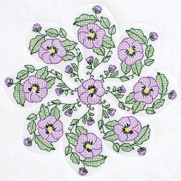 Pansies Quilt Blocks 18in