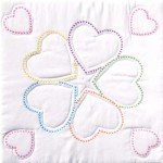 Five XX Hearts Quilt Block Set