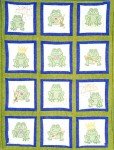 Frogs Theme Quilt Square