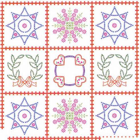 Redwork Sampler Wall Quilt