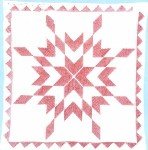 XX Diamond Star Redwork Wall Quilt