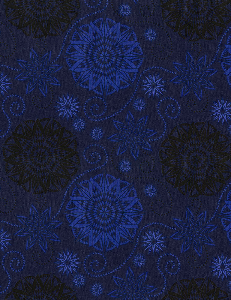 JN-C5770 STORM, Blue, Quilter Medallions Medium,  Bohemian Blues, Timeless Treasures