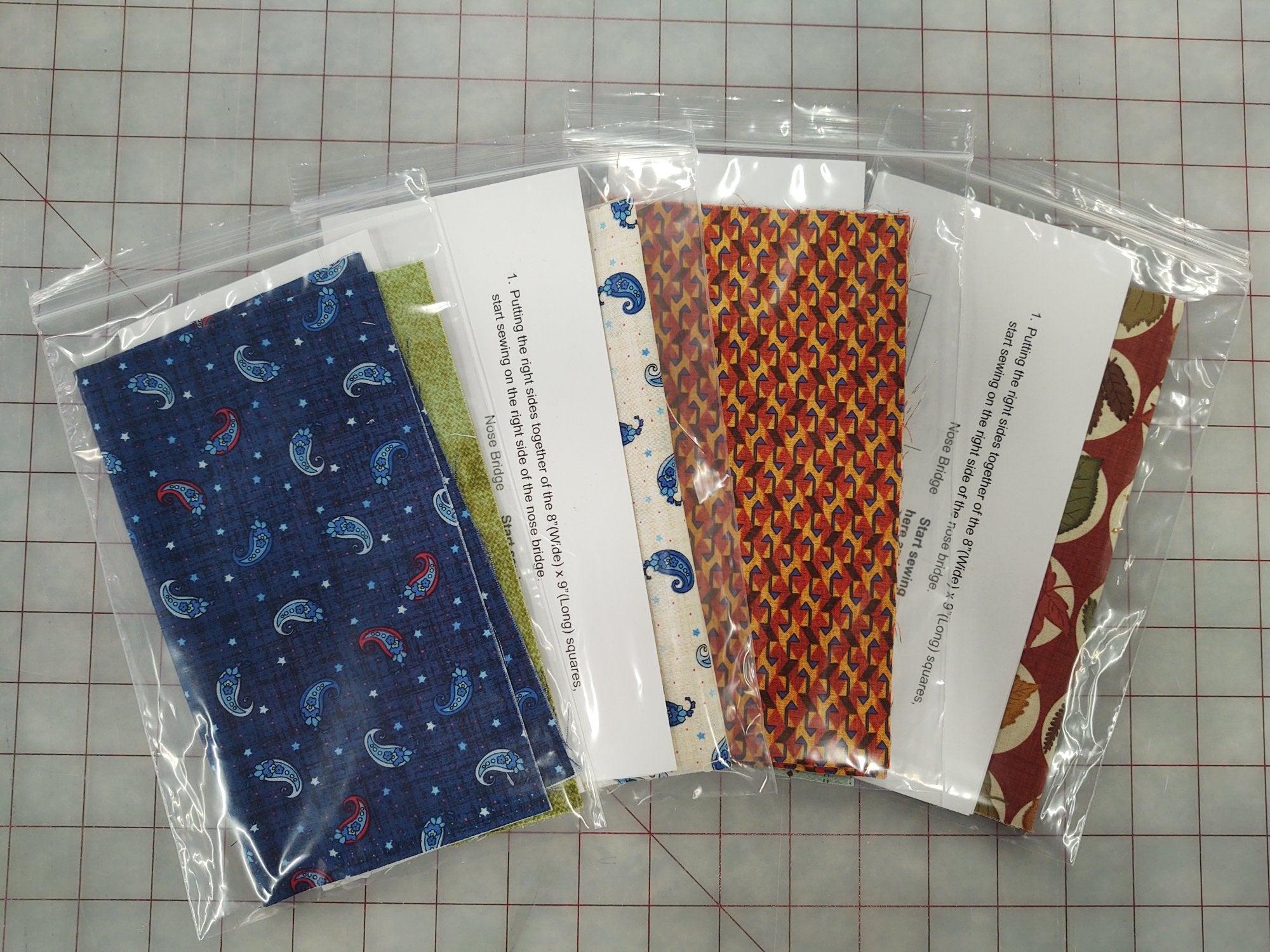 Variety Color Ready to Sew Mask Kits