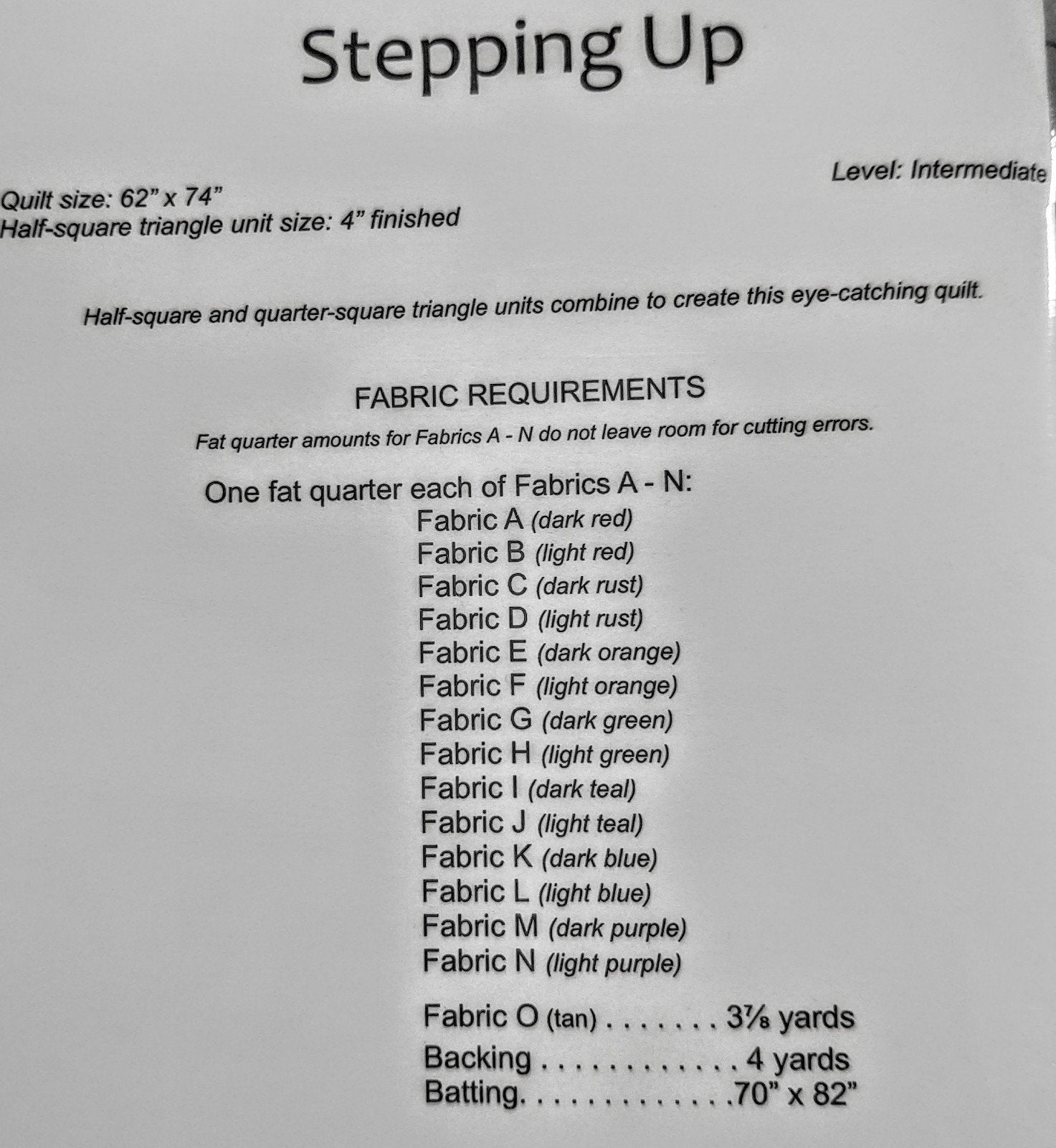 Stepping Up Pattern