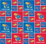 University of Kansas KS-020 Cotton - Block Print