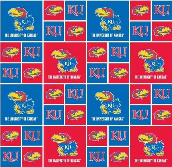 University of Kansas KS-020 Cotton - Block Print