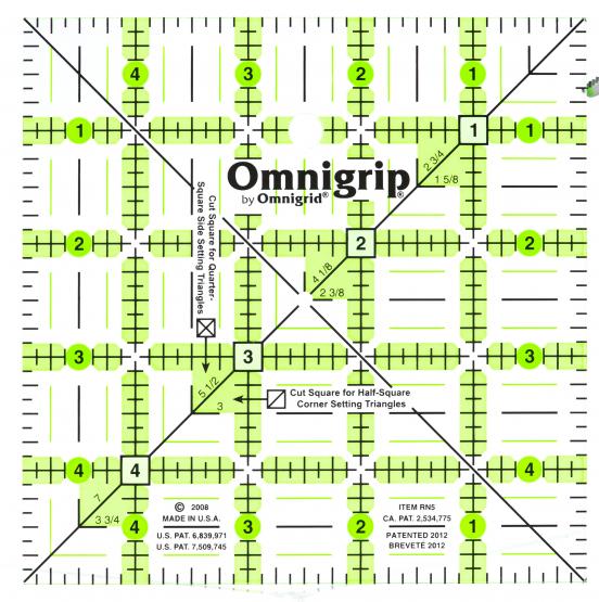 5 Inch x 5 Inch Omnigrip Ruler