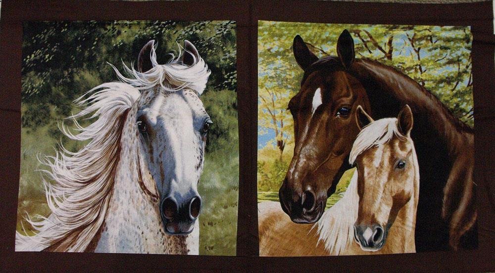 A41898-101 RUNNING FREE  Patchwork Quilting Panel NEW Horse Country